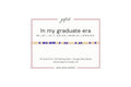 In my graduate era spelled in Morse code in glass and metal beads on a gifted. card.