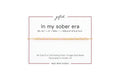 In my sober era spelled in Morse code in glass and metal beads on a gifted. card.