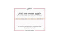 Until we meet again spelled in Morse code in glass and metal beads on a gifted. card.