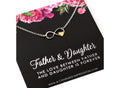Father and Daughter Gift Necklace . Dainty Infinity with Heart Charm . Father Daughter Jewelry . Minimalist Pendant Necklace