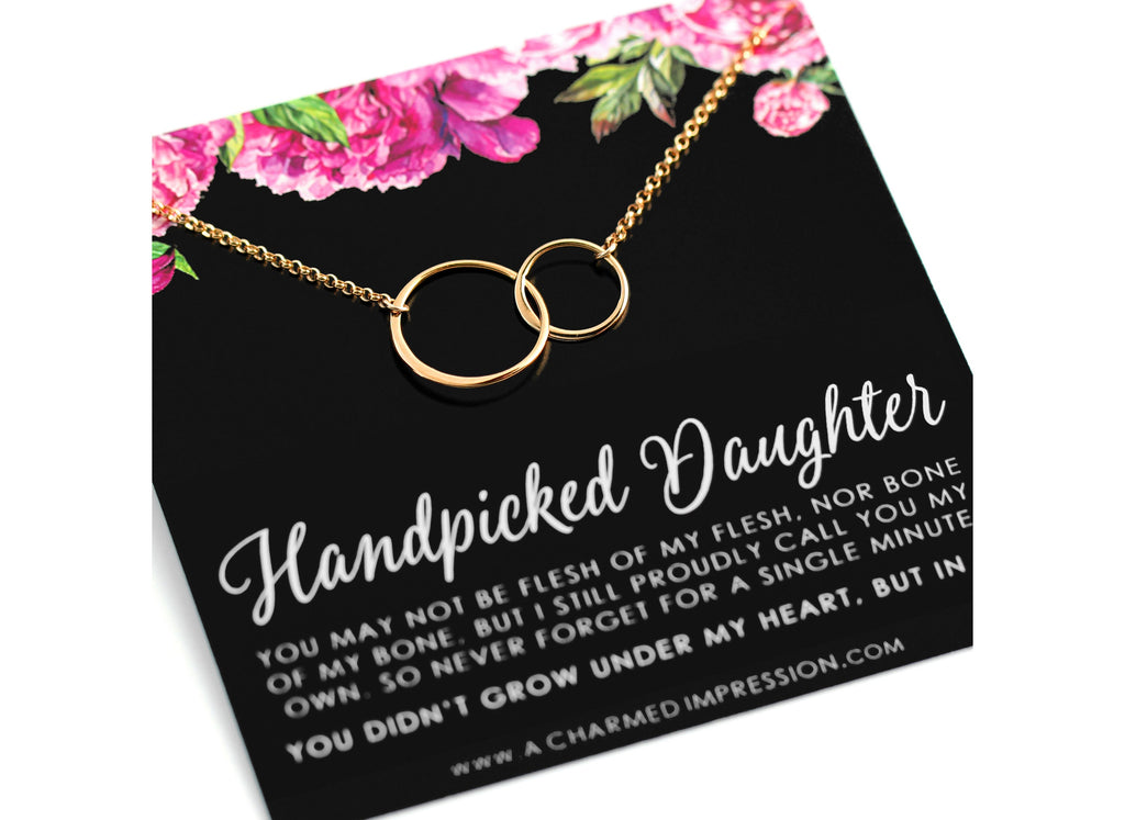 Connected Circles Necklace: Gift for Daughter, Stepdaughter, Infinite Love