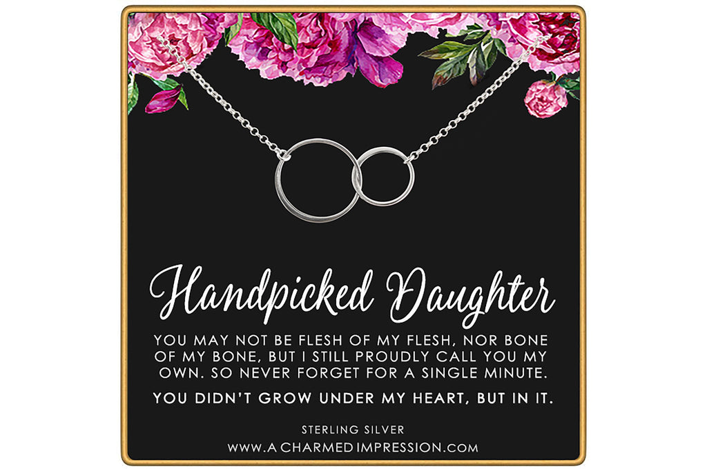 Connected Circles Necklace: Gift for Daughter, Stepdaughter, Infinite Love