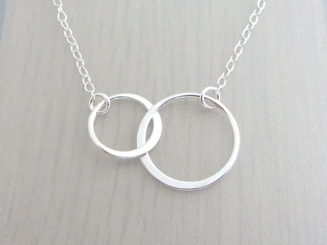 Connected Circles Necklace: Gift for Daughter, Stepdaughter, Infinite Love