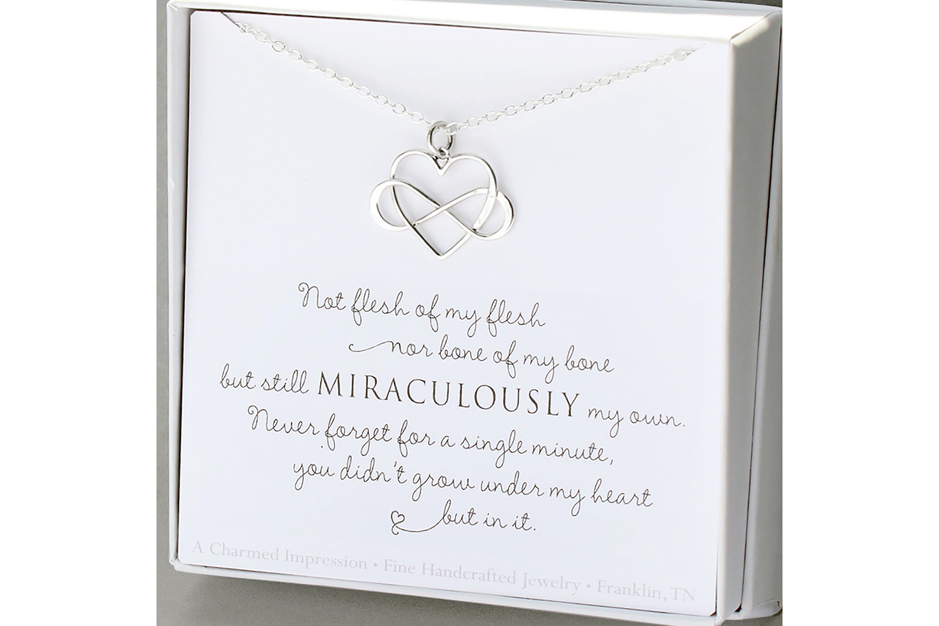 Gold Infinity Heart Necklace: Unbiological Daughter Gift