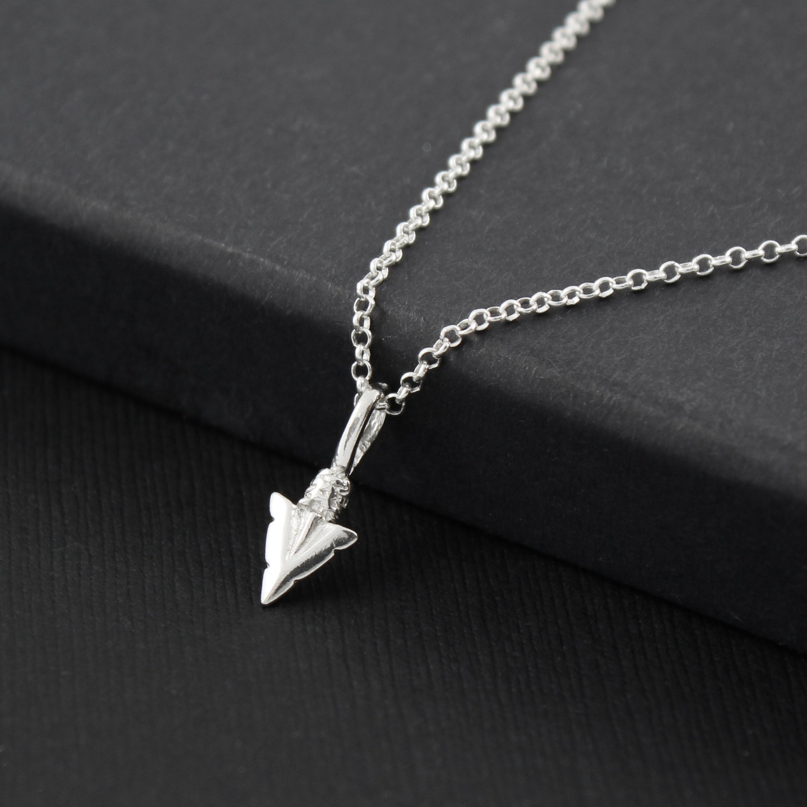 Sterling Silver Arrowhead Necklace: Handcrafted Silver or Gold