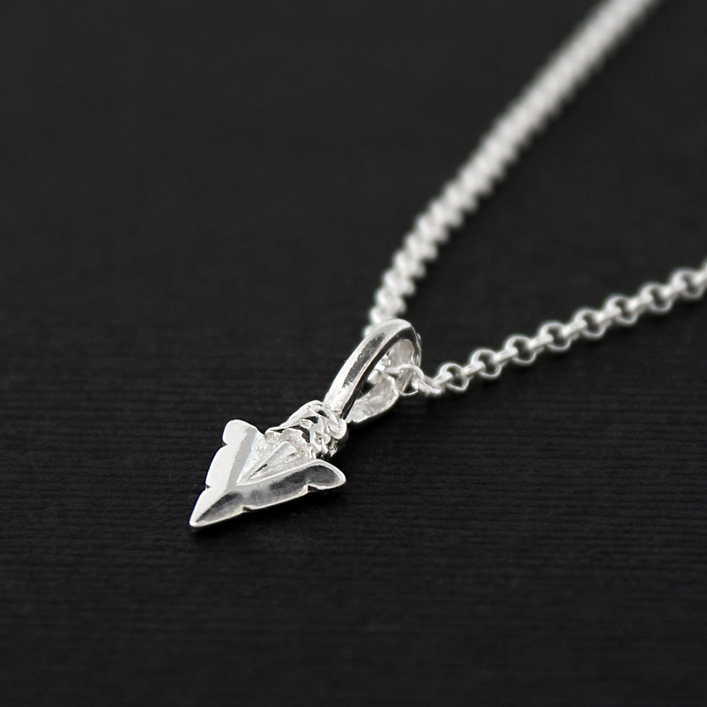Sterling Silver Arrowhead Necklace: Handcrafted Silver or Gold