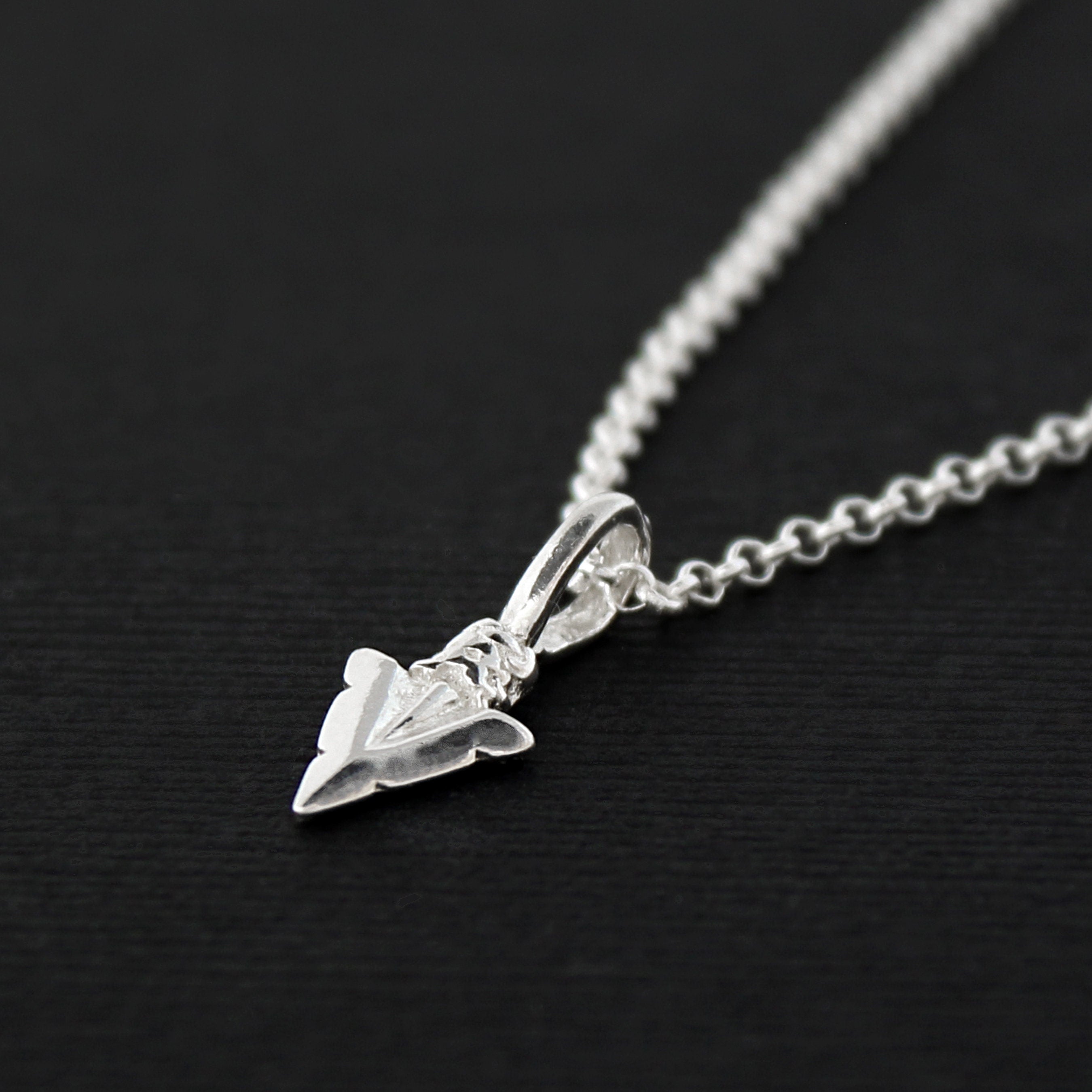 Sterling Silver Arrowhead Necklace: Handcrafted Silver or Gold