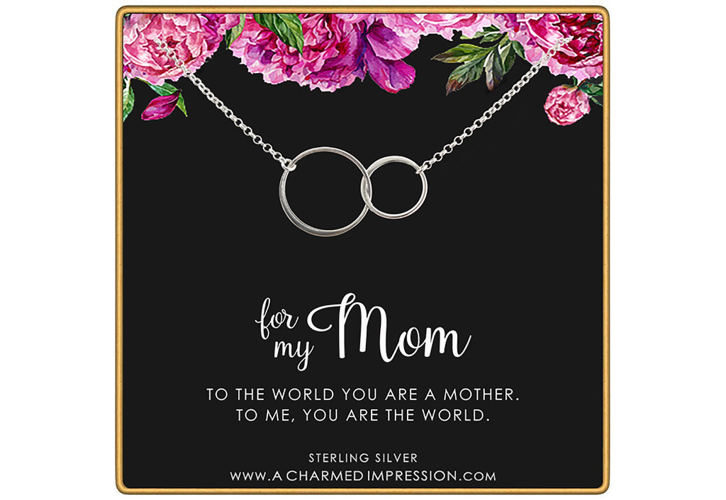 Handcrafted Sterling Silver Interlocking Circle Necklace - Gift for Mom