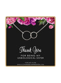 Silver Sister Necklace: Interlocking Circle Friendship Gift