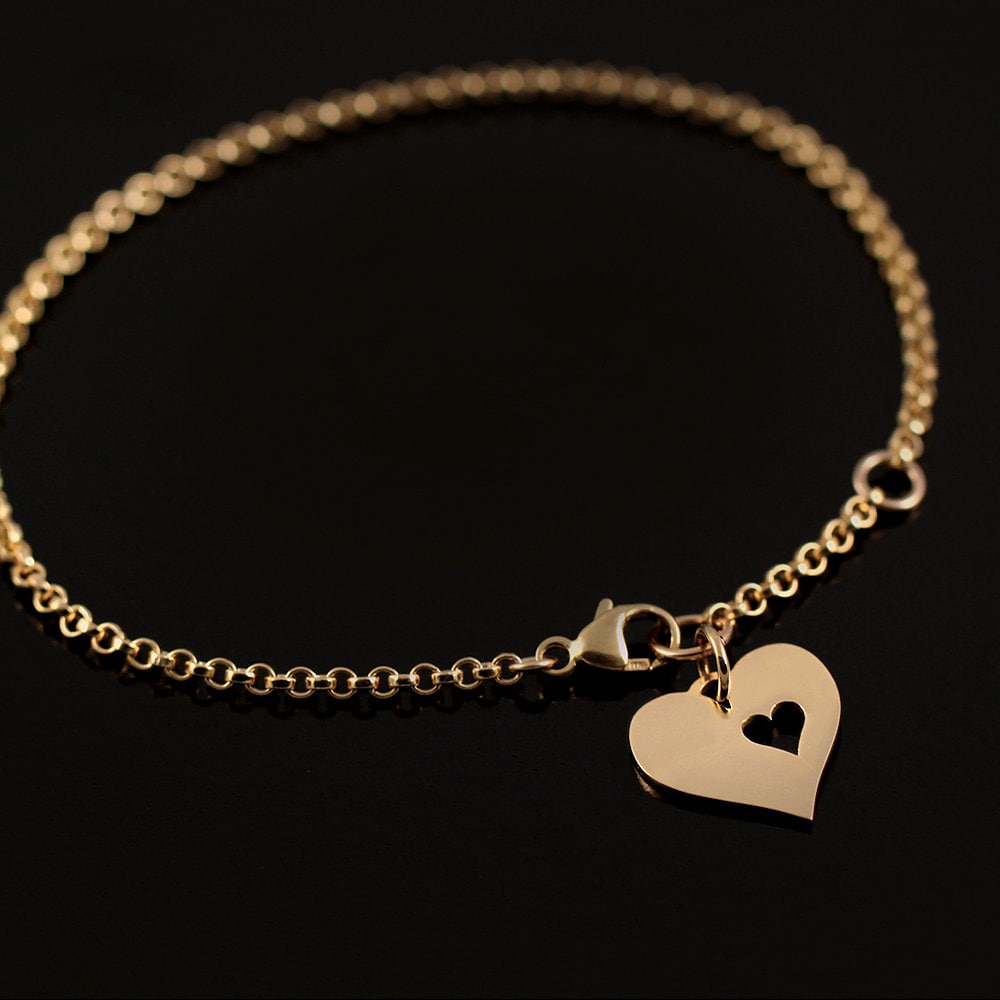 Heart with Heart Cutout Bracelet