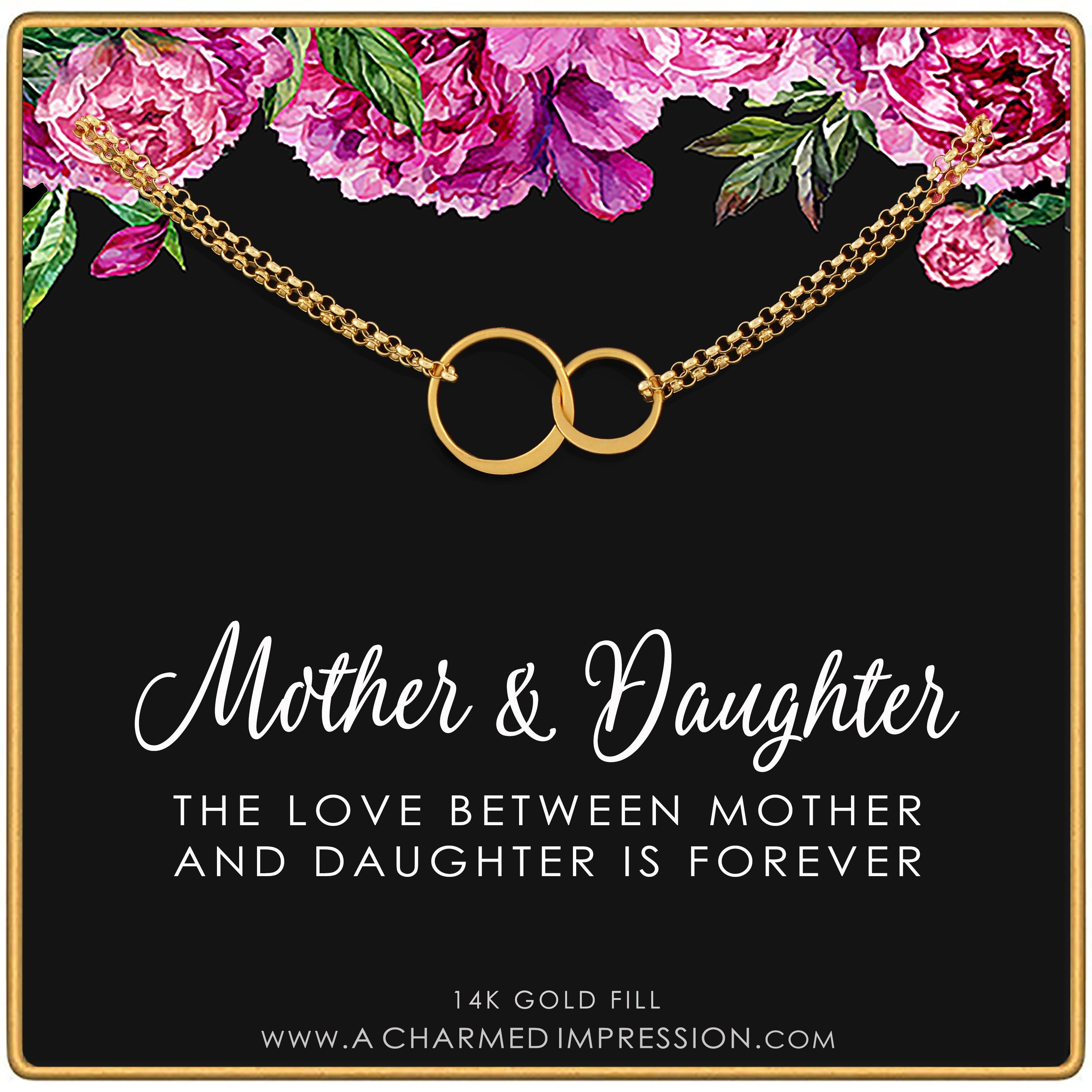 Celebrate Moms and Daughters : Connected Circle Bracelet Love Gift Bond Between