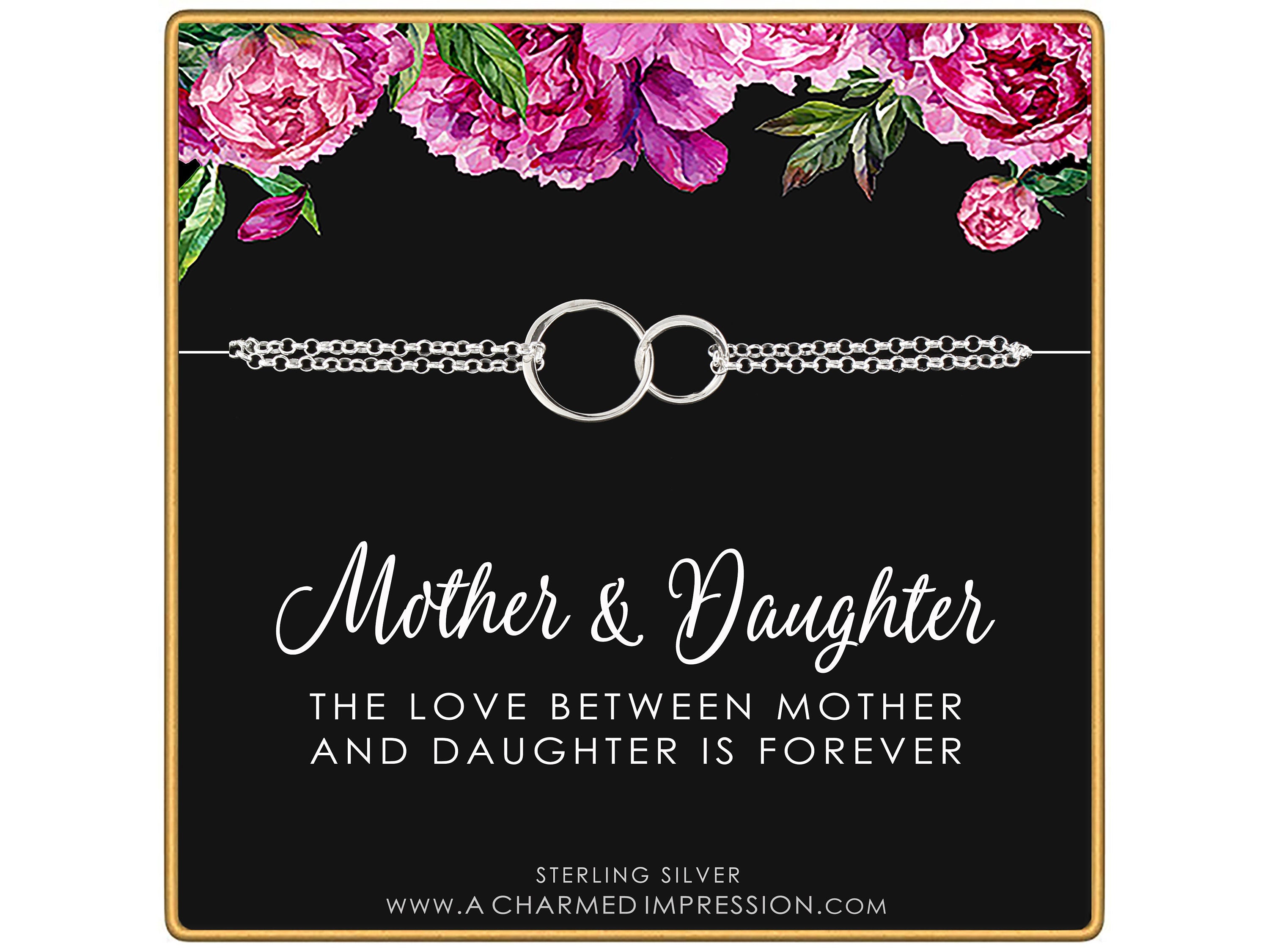 Celebrate Moms and Daughters : Connected Circle Bracelet Love Gift Bond Between