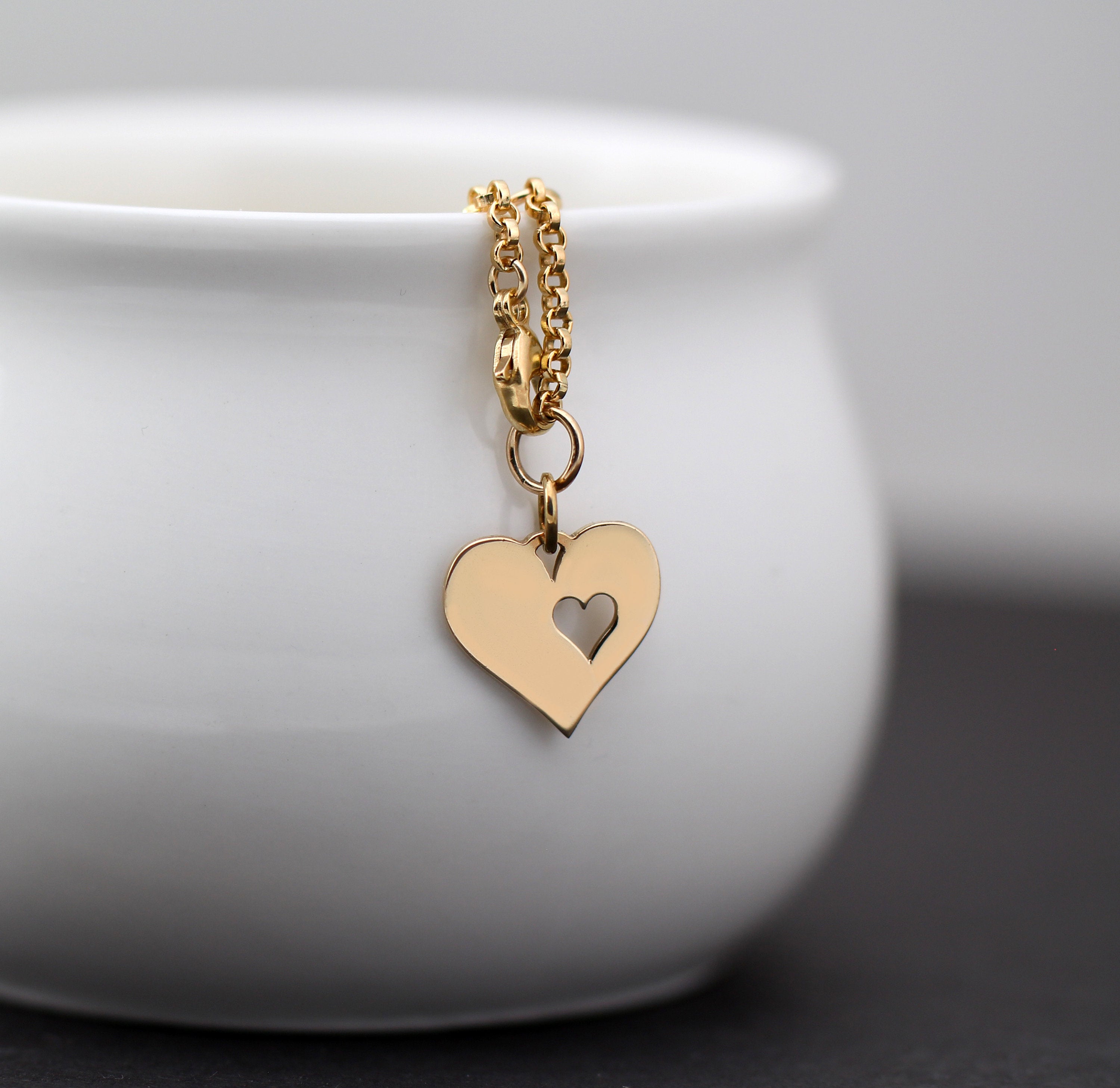 Heart with Heart Cutout Bracelet