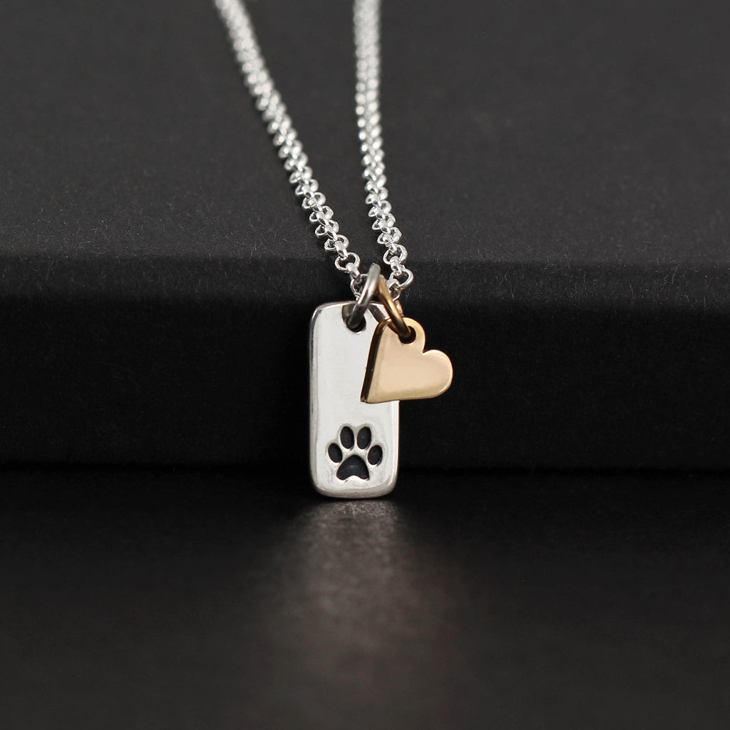 Sterling Silver Paw Print Necklace: Pet Loss Memorial Gift