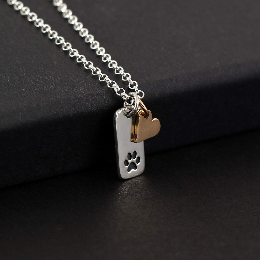 Sterling Silver Paw Print Necklace: Pet Loss Memorial Gift