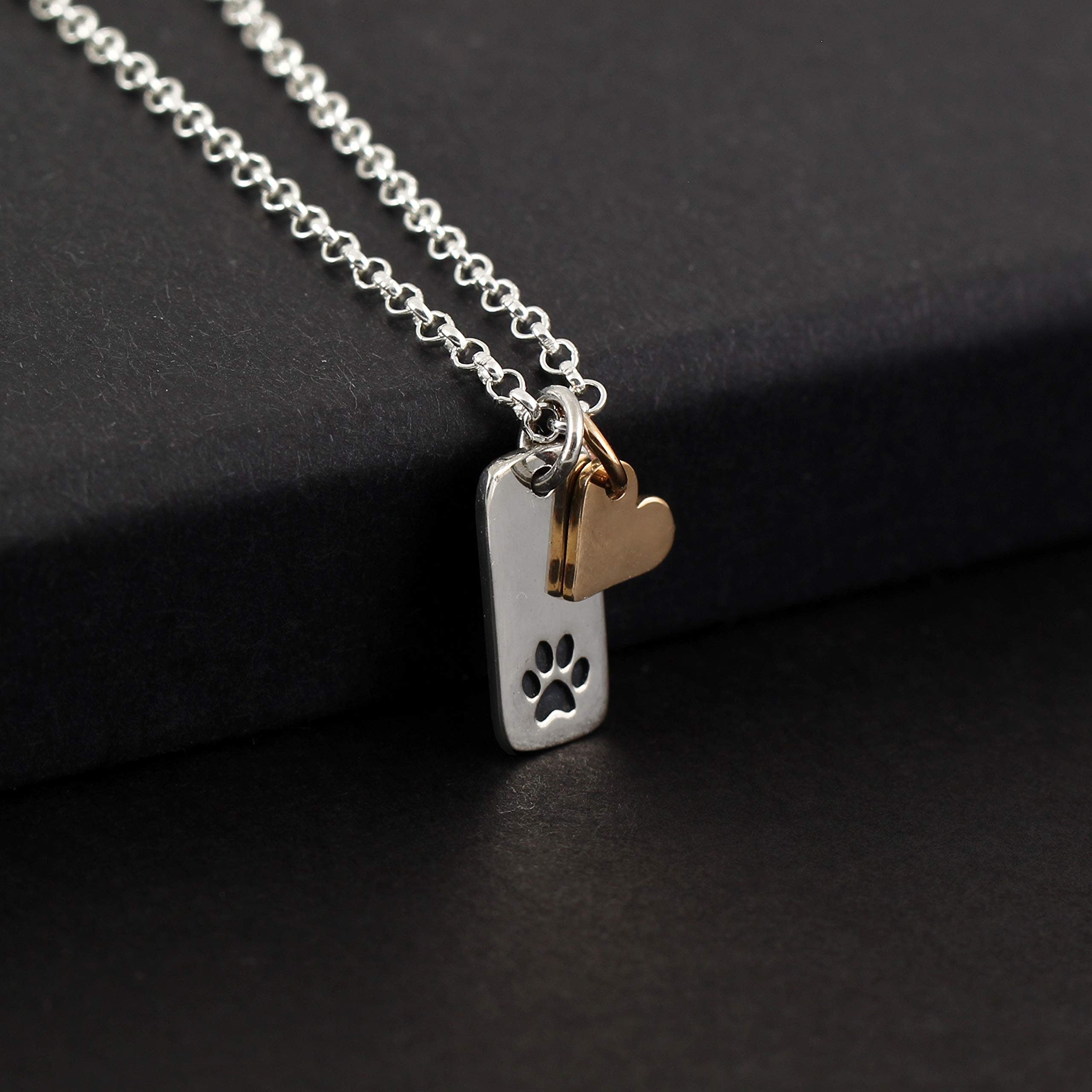 Sterling Silver Paw Print Necklace: Pet Loss Memorial Gift