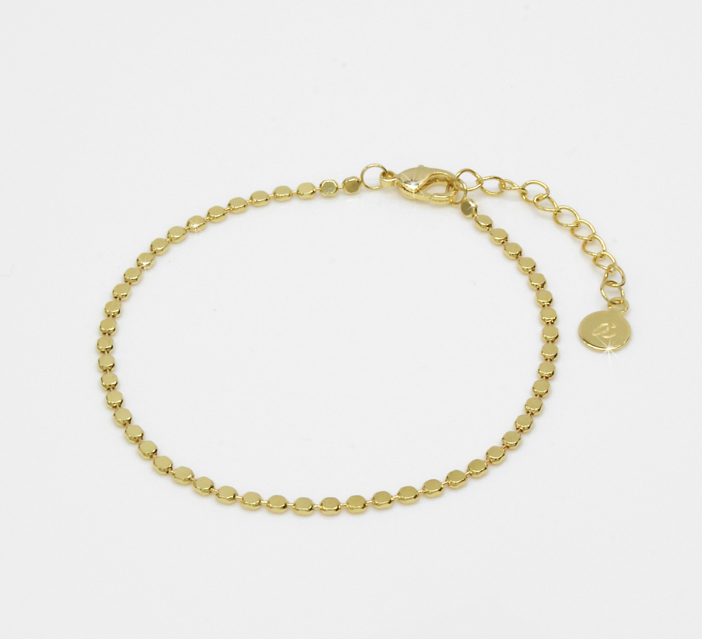 Dainty Sparkle Faceted Bead Bracelet  14K Gold or Sterling Silver Bracelet  Bridesmaids  Gift Giving  Choose Your Message Card