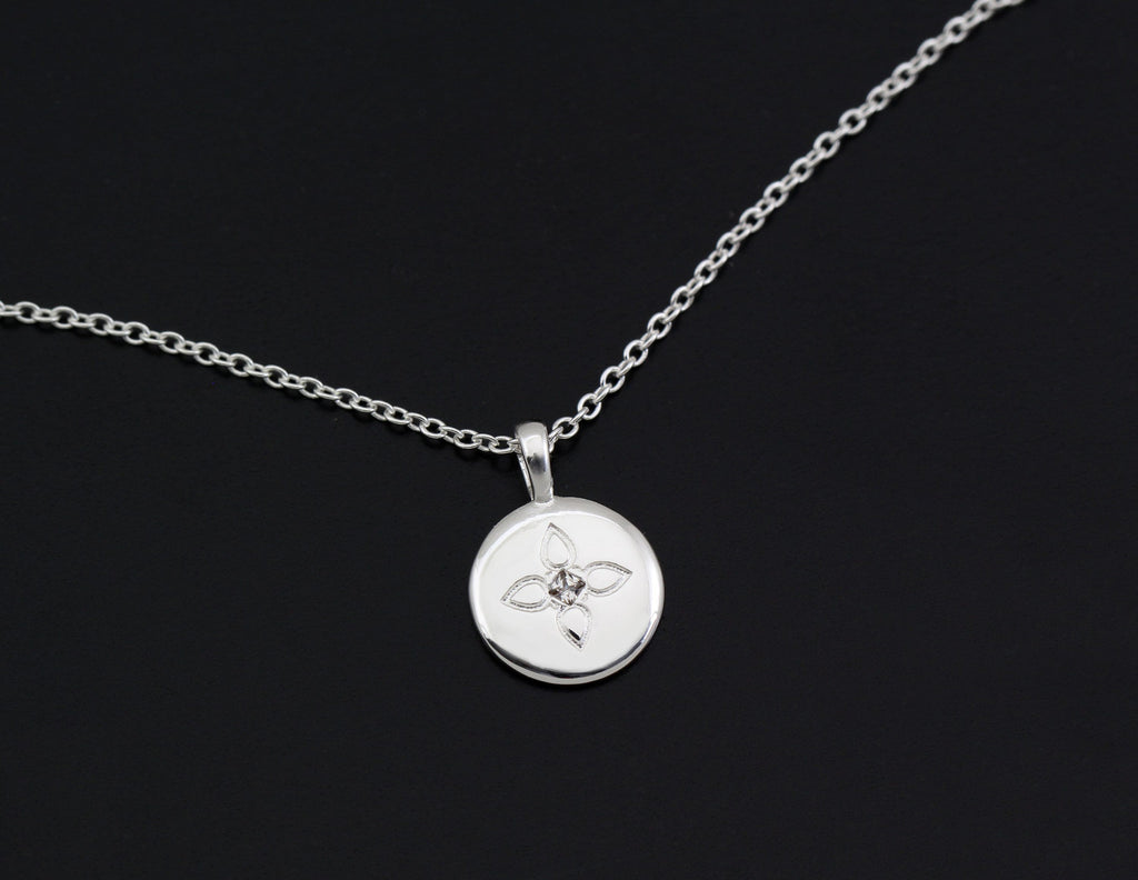 14k Gold or Sterling Silver Lotus Charm Necklace  CZ Diamond Pendant  Dainty Chain  Handcrafted Jewelry
