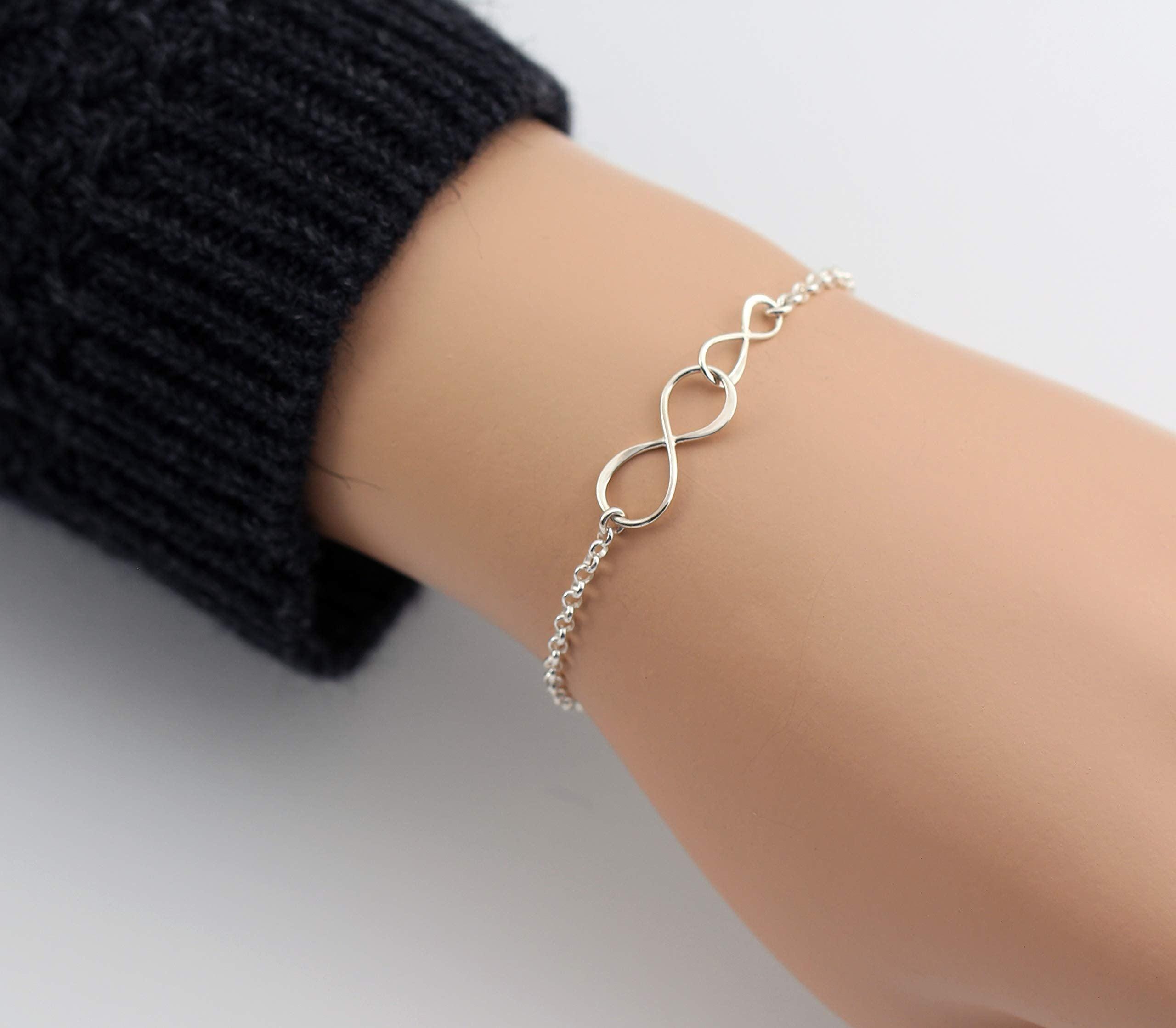 Grandmother Granddaughter Bracelet: Sterling Silver Infinity Links, Magnetic Clasp