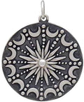 Sterling Silver Sun & Moon Mandala Necklace: Celestial Pendant