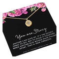 You Are Strong Necklace: 14k Gold Diamond Starburst Survivor Gift