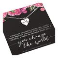 Everyday You Change the World  Silver EKG Heart Charm Necklace  Gift for Medical Health Care Professional  Med Student Gifts