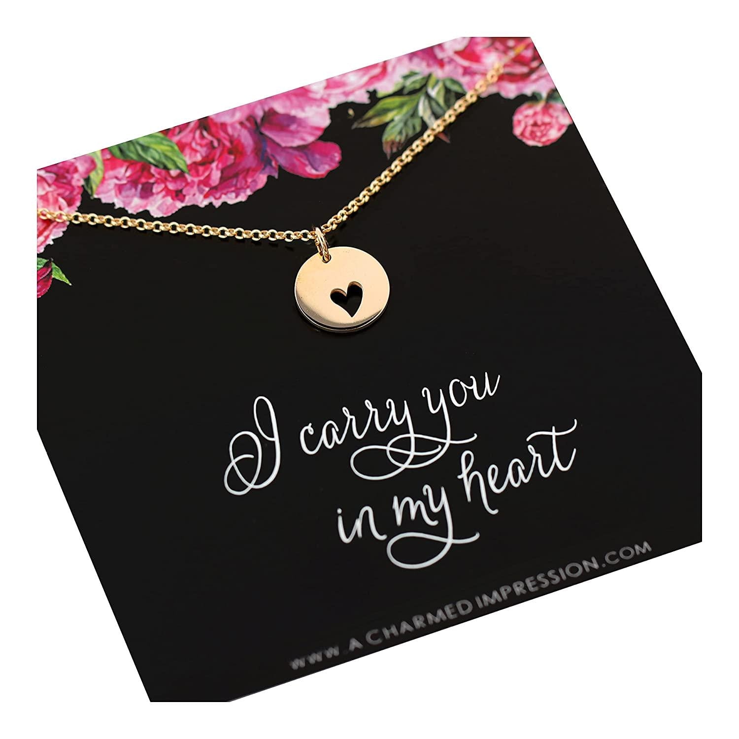 Heart Cutout 14k Gold Filled Necklace: Remembrance Jewelry