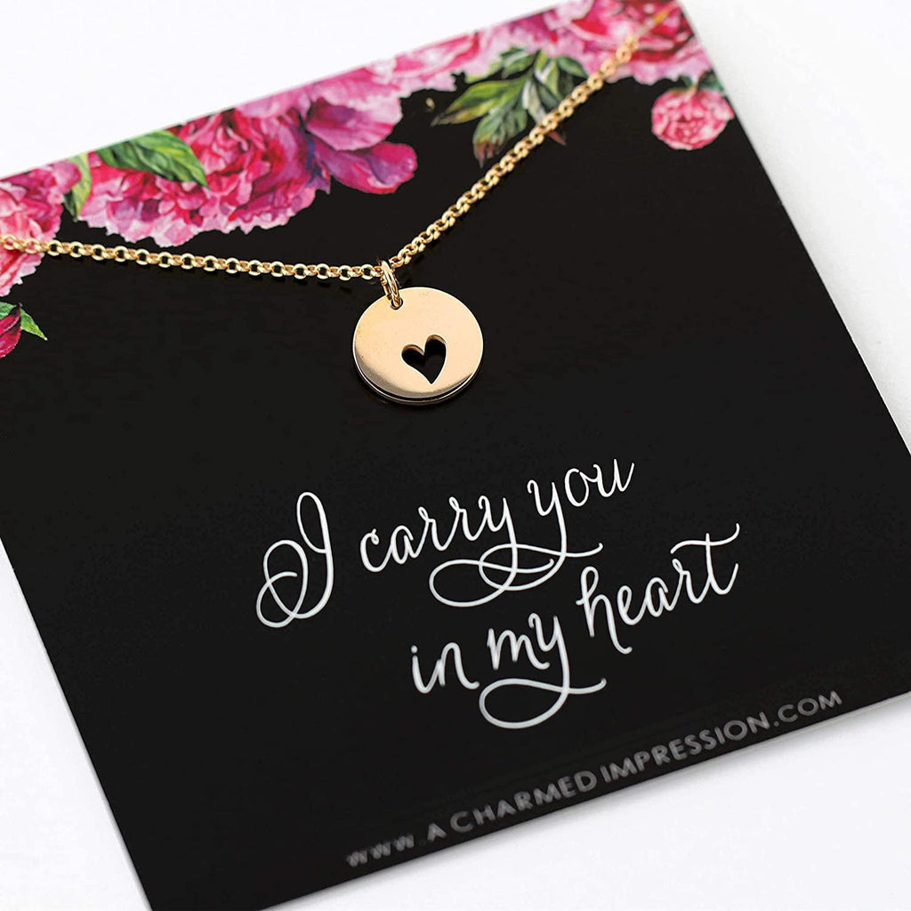 Heart Cutout 14k Gold Filled Necklace: Remembrance Jewelry