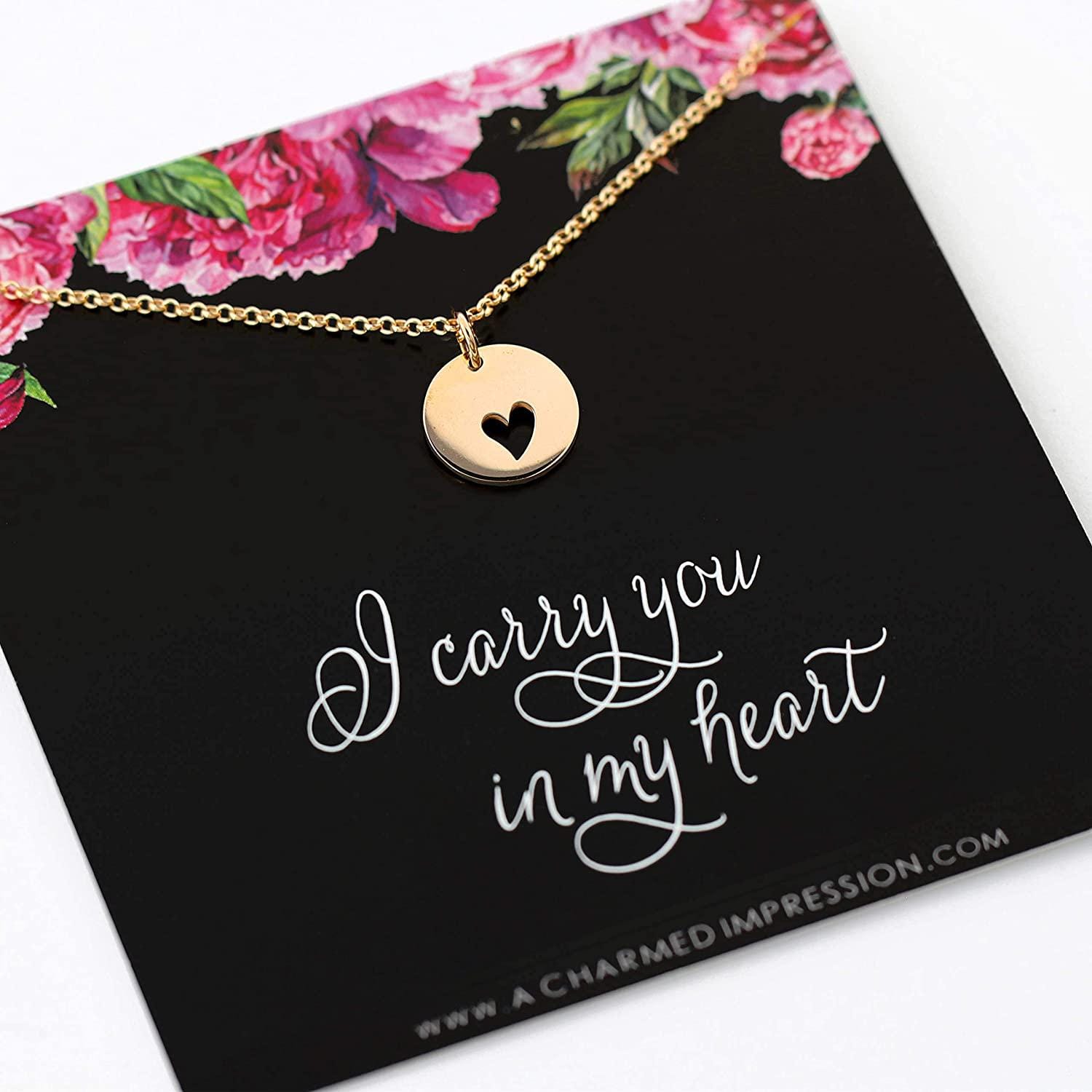 Heart Cutout 14k Gold Filled Necklace: Remembrance Jewelry