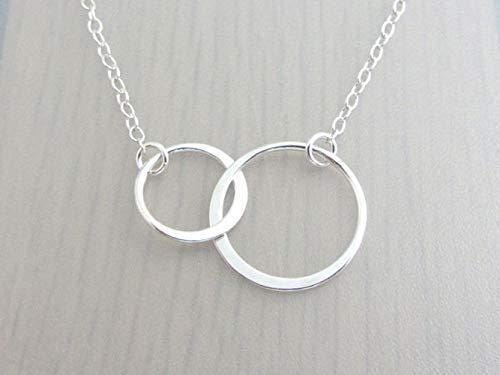 Sterling Silver Connected Circles Necklace: You Are My Person Friendship Gift