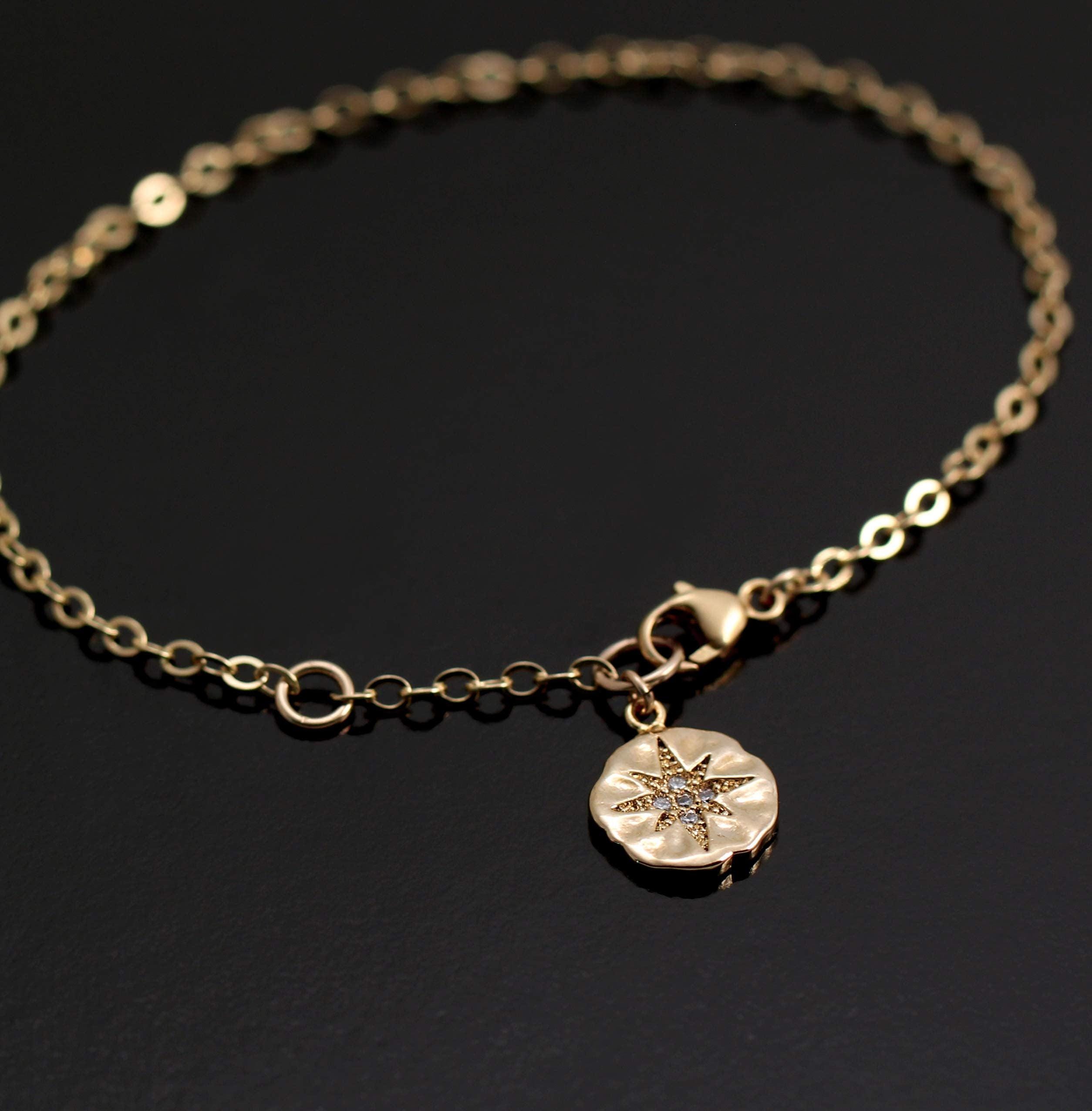 Retirement Gift: Gold Starburst Compass Bracelet