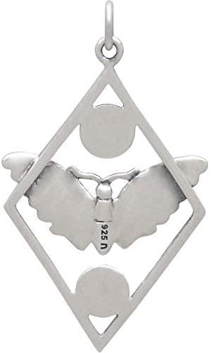 Sterling Silver Moth Pendant: Sun and Moon Charm