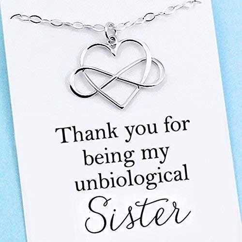 Sterling Silver Unbiological Sister Necklace Set: Friendship Jewelry Gift
