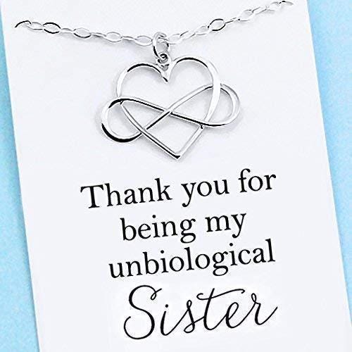 Unbiological Sister Necklaces Set Sterling Silver Gifts for Best Friends Soul Sisters Friendship Jewelry Christmas Gift for Women