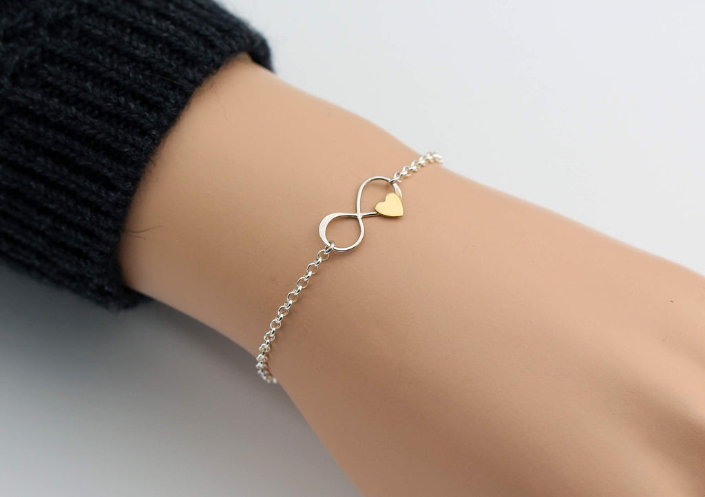Nanny Gift: Sterling Silver Infinity Heart Bracelet, Babysitter Gift