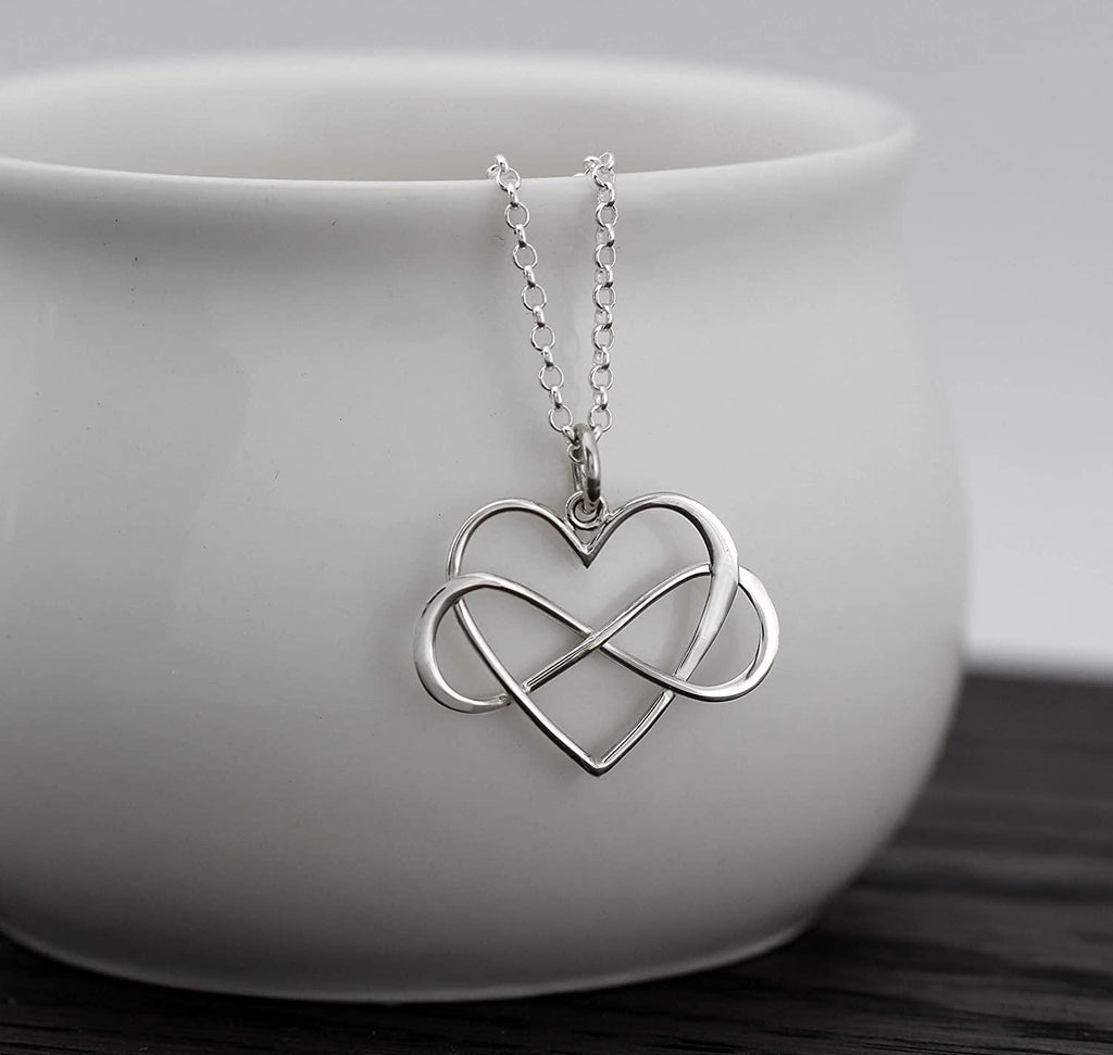 Grandmother Granddaughter Infinity Heart Necklace Sterling Silver Gift for Grandma Infinite Love Jewelry Keepsake