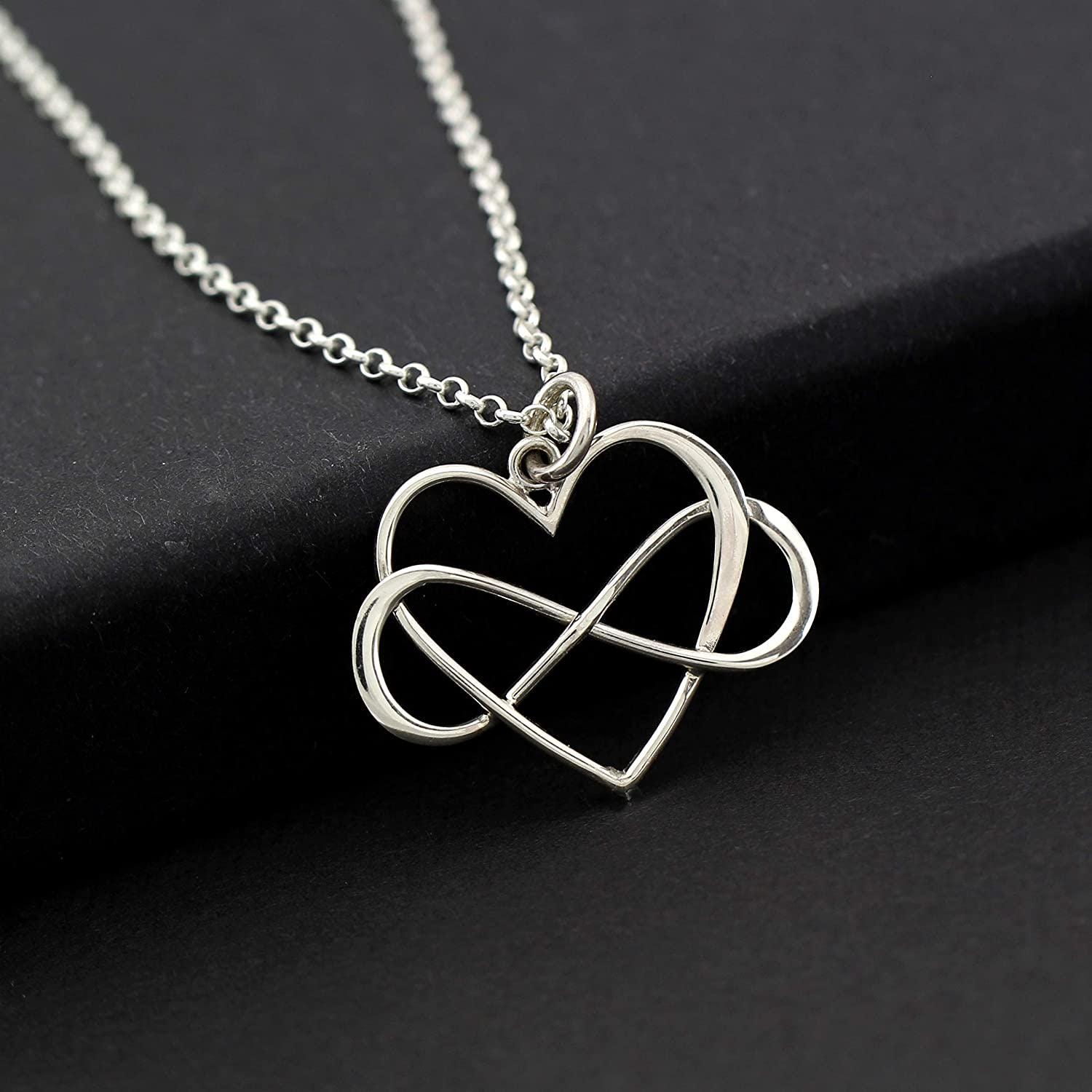 Grandmother Granddaughter Infinity Heart Necklace Sterling Silver Gift for Grandma Infinite Love Jewelry Keepsake