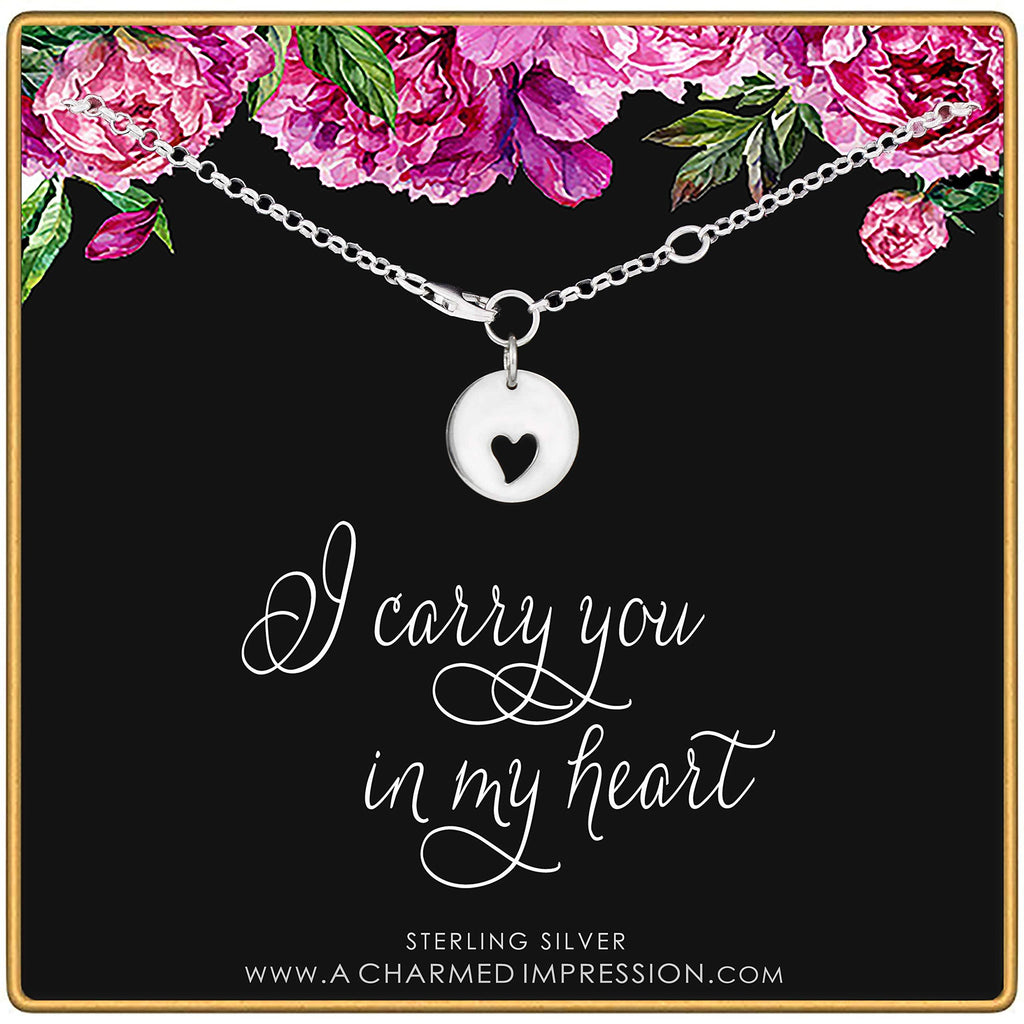 Sterling Silver Heart Cutout Charm Bracelet: Memorial Jewelry