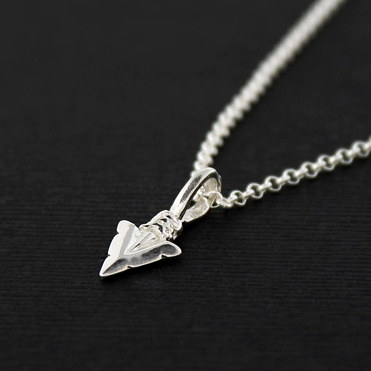 Warrior Jewelry  Encouragement Gifts for Women  Silver Arrowhead Necklace  Never Stop Fighting  Sobriety Infertility ****