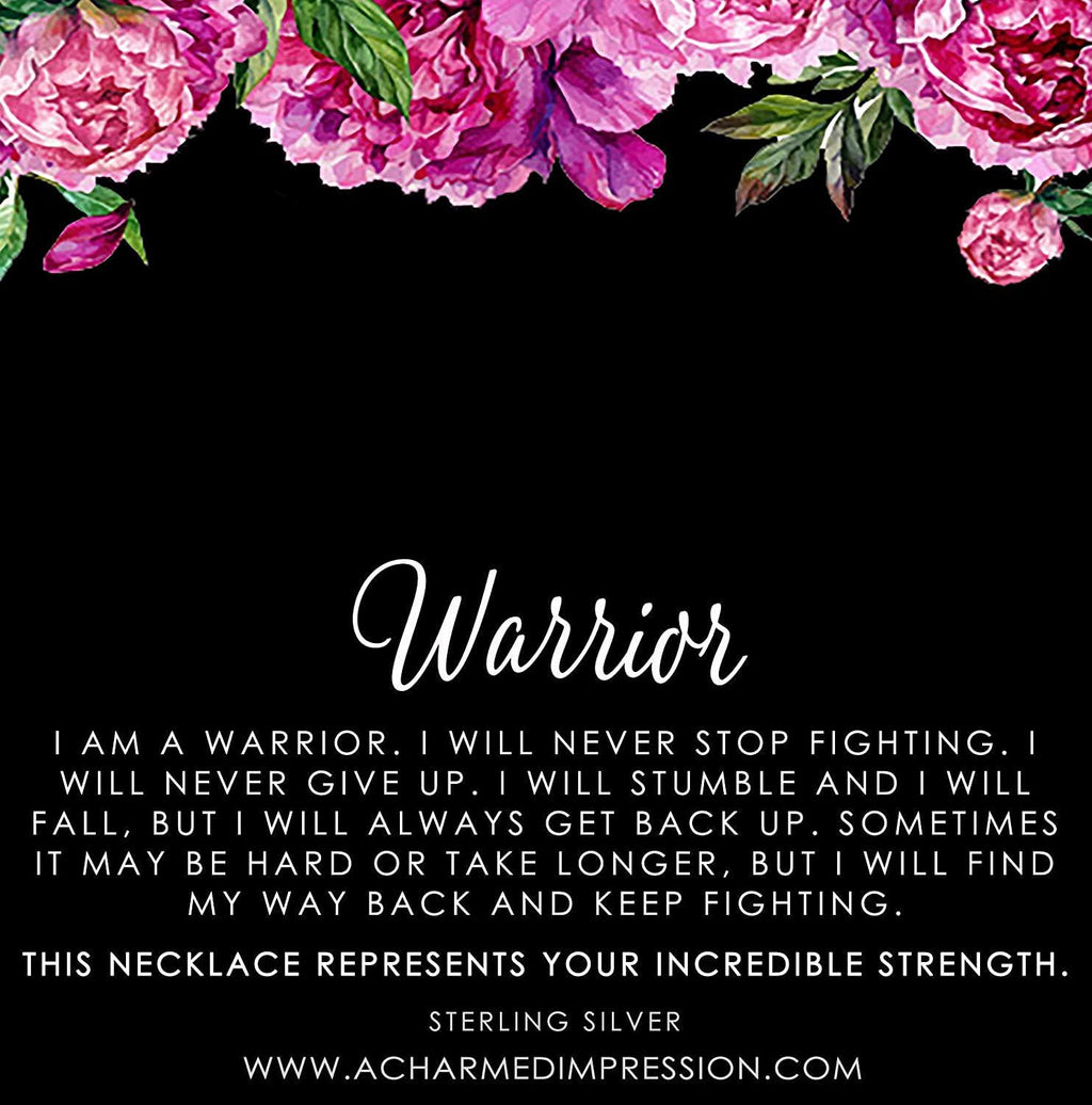 Warrior Jewelry  Encouragement Gifts for Women  Silver Arrowhead Necklace  Never Stop Fighting  Sobriety Infertility ****