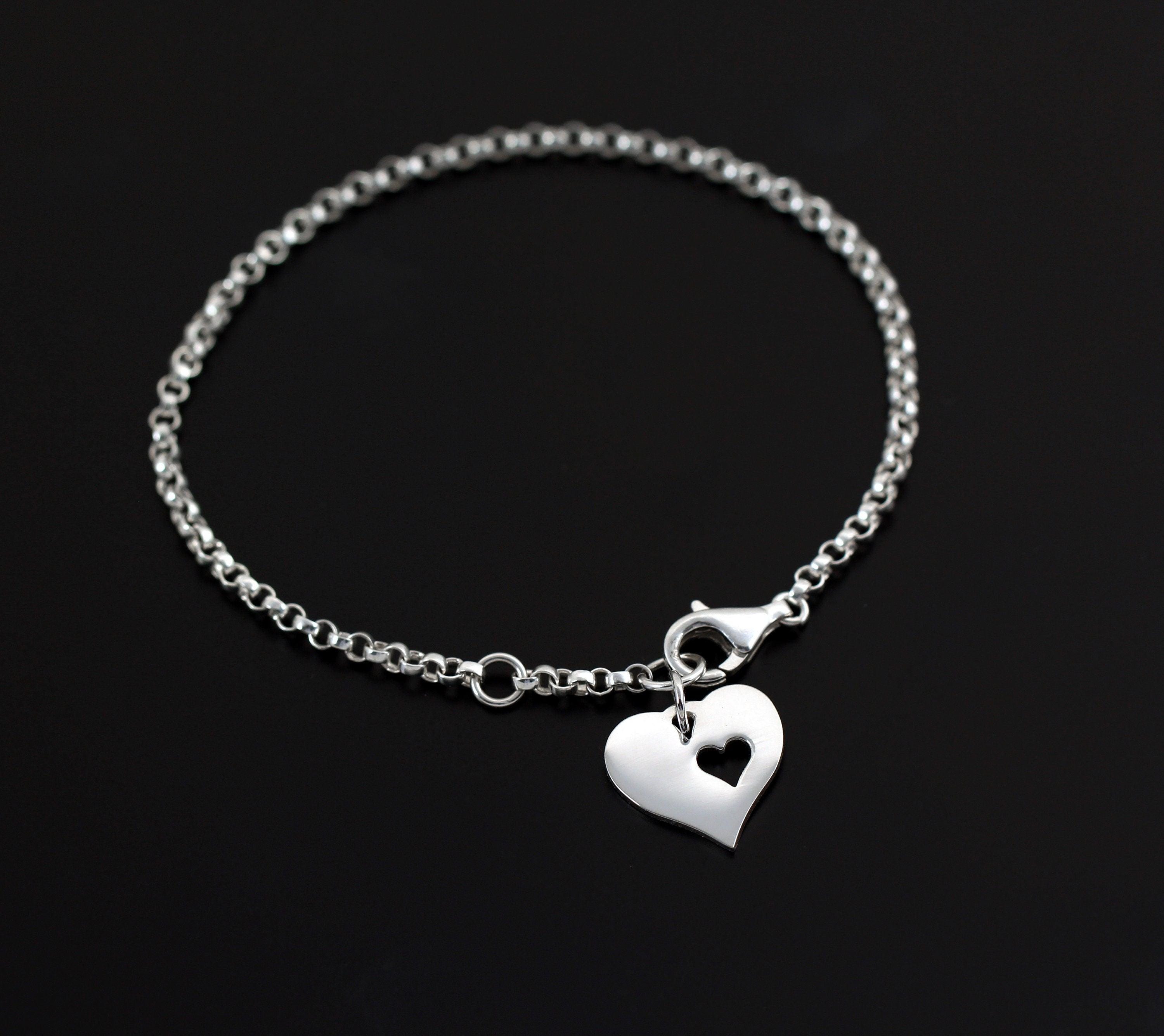 Heart Charm Bracelet: Stepdaughter, Bonus Daughter, Adopted Child - Gold or Silver