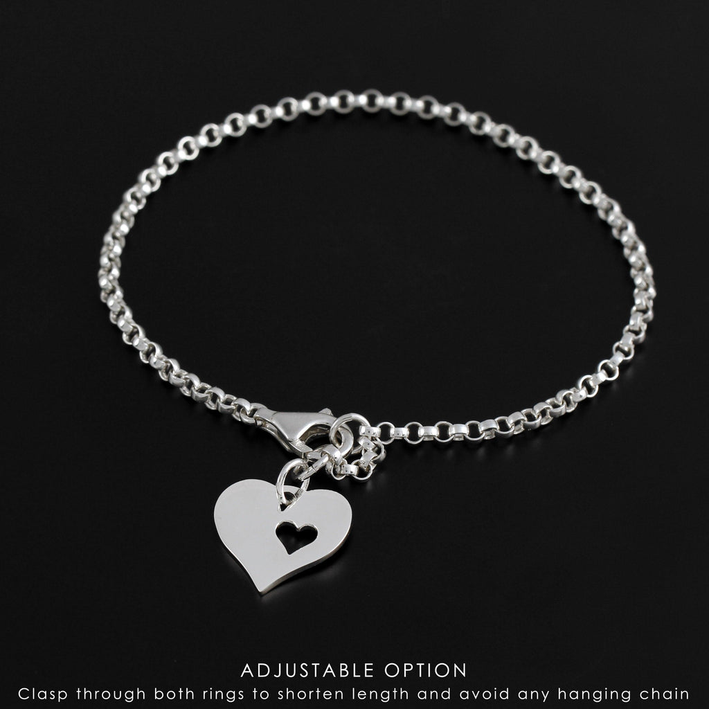 Heart Charm Bracelet: Stepdaughter, Bonus Daughter, Adopted Child - Gold or Silver
