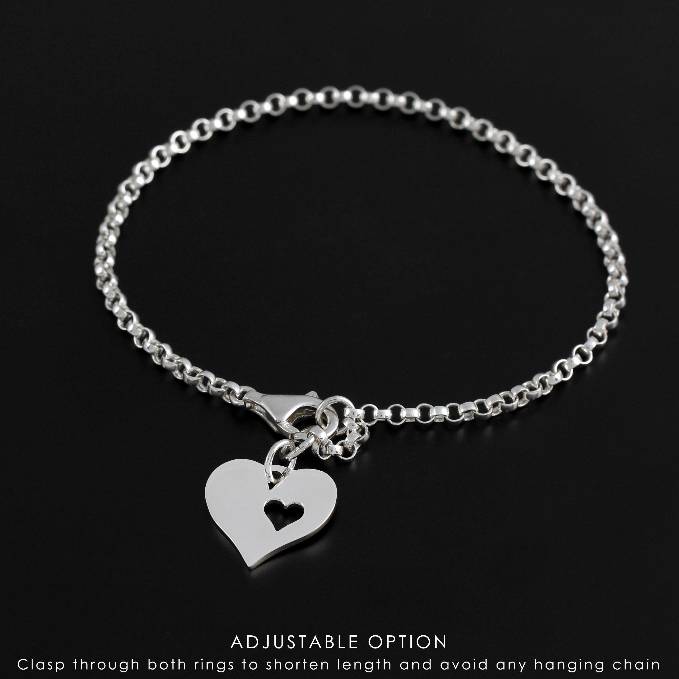 Heart Charm Bracelet: Stepdaughter, Bonus Daughter, Adopted Child - Gold or Silver