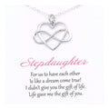 Stepmom Stepdaughter Gift: Sterling Silver Infinity Heart Necklace