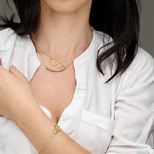 14k Gold Connected Circles Necklace: Unbiological Sister Gift