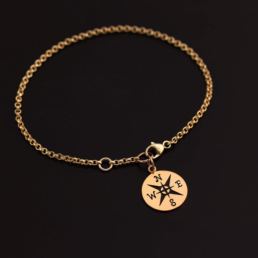 I Would Be Lost Without You, Compass Necklace, Personalized Jewelry, Sterling or 14k Gold, Girlfriend Wife Gift, Romantic Charm Bracelet