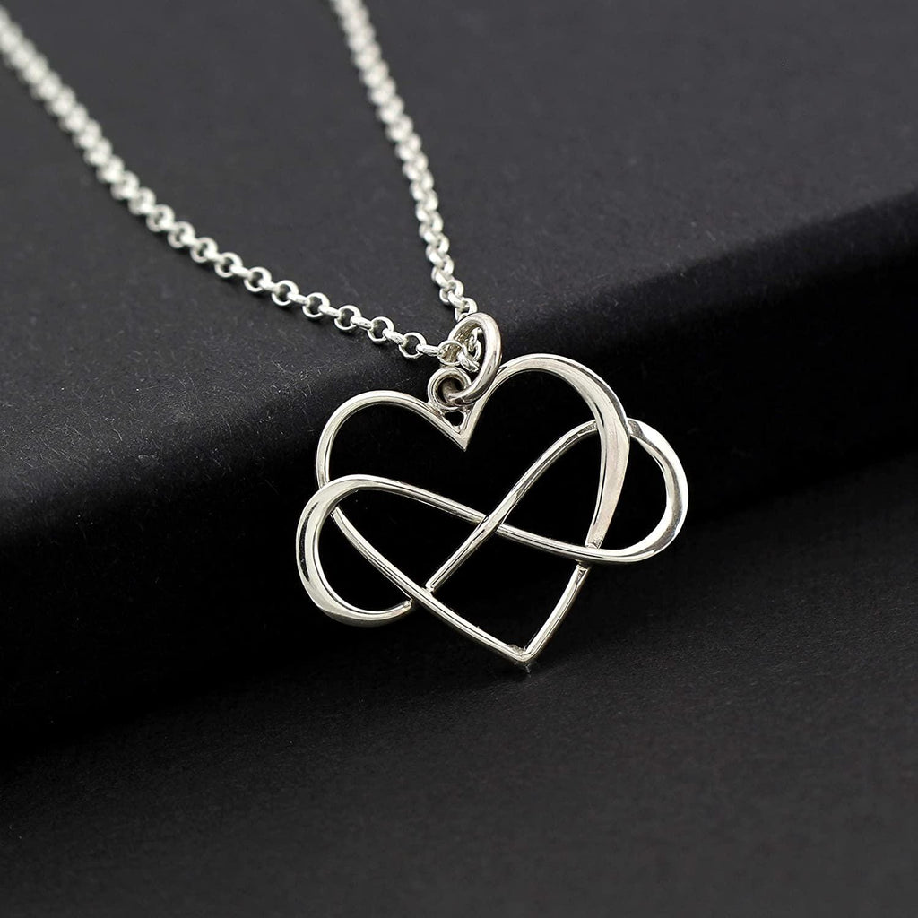 Friendship Gift Necklace Friends for Infinity Sterling Silver Heart Charm Best Friend Jewelry Long Distance BFF Miss You Pendant