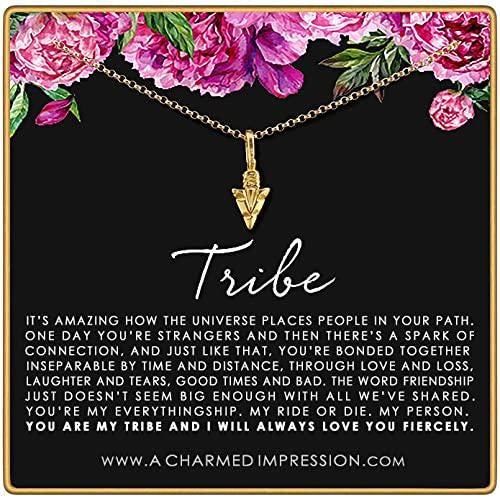 14k Gold Arrowhead Necklace: Friendship Tribe Gift