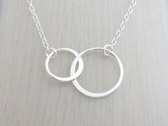 Connected Circles Necklace: Gift for Daughter, Stepdaughter, Adopted Child