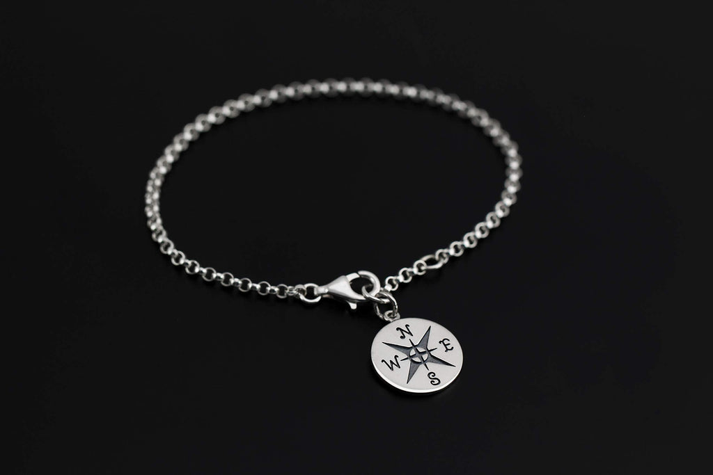I Would Be Lost Without You, Compass Necklace, Personalized Jewelry, Sterling or 14k Gold, Girlfriend Wife Gift, Romantic Charm Bracelet